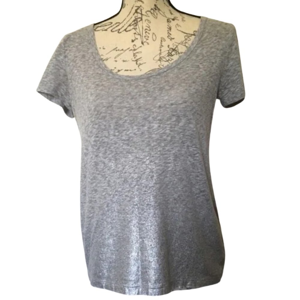 American Eagle Silver Sparkly Metallic Favorite T